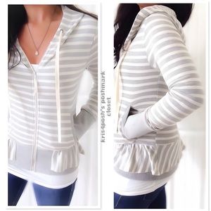 Anthropologie Saturday Sunday Grey & White Hoody